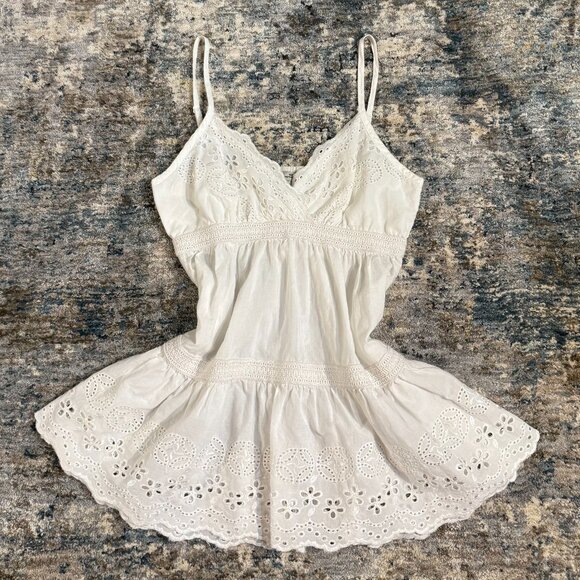 American Rag White Eyelet Babydoll Tank Top XS - Picture 4 of 5